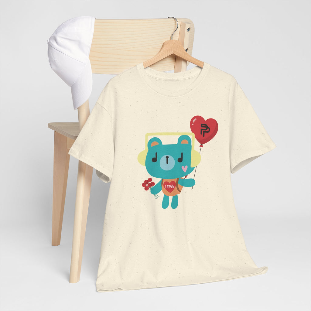 PondPhuwin 'Permpoon' bear mascot t-shirt in natural — Thai BL fan merch