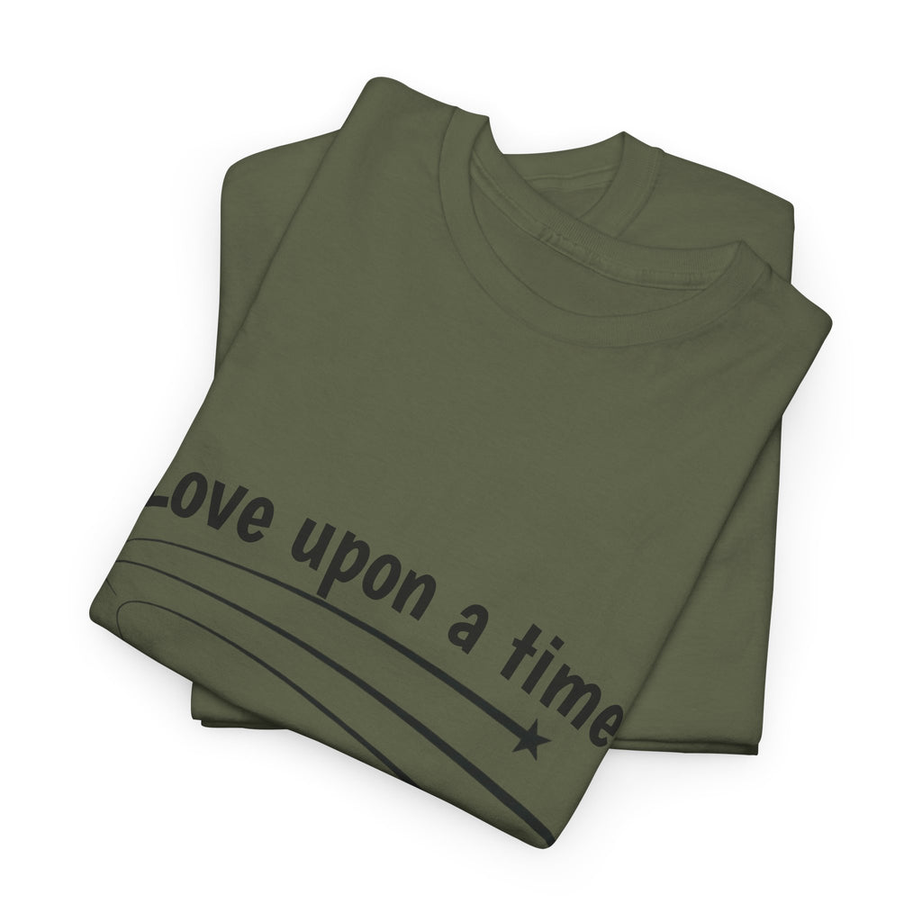 Military green Love Upon a Time Shooting Stars t-shirt on a hanger — Thai BL series fan merch