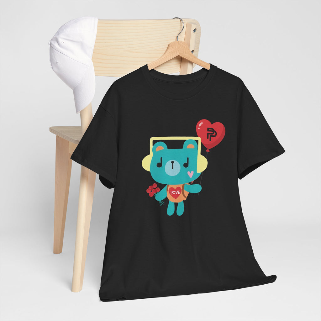 PondPhuwin 'Permpoon' bear mascot t-shirt in black — Thai BL fan merch