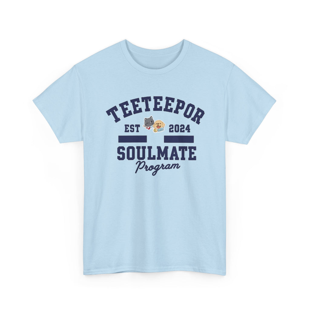 TeeteePor Soulmate Program varsity tee in Light Blue, front print – Duang With You Thai BL merch