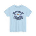 TeeteePor Soulmate Program varsity tee in Light Blue, front print – Duang With You Thai BL merch
