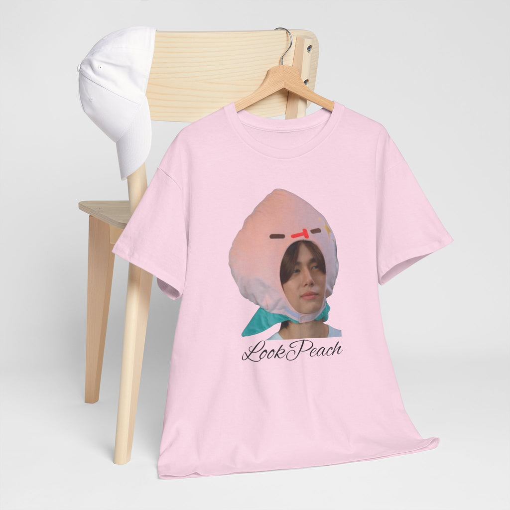 'Look Peach' Phuwin as Peach t-shirt in light pink — PondPhuwin Me and Thee fan merch
