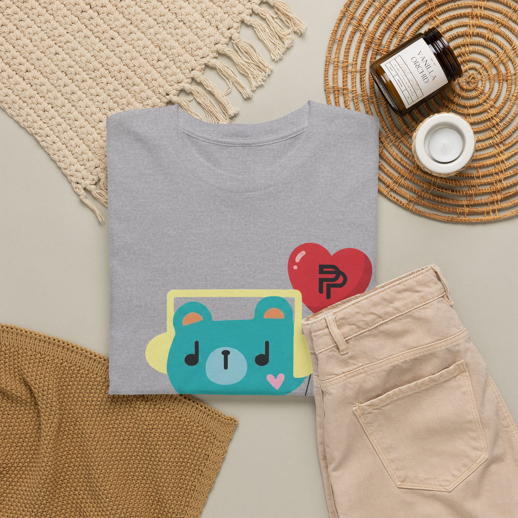 PondPhuwin 'Permpoon' bear mascot t-shirt in sport grey — Thai BL fan merch