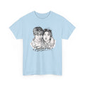 TeeteePor sketch t-shirt in light blue — TeeTee and Por pencil portrait, Duang With You Thai BL fan merch