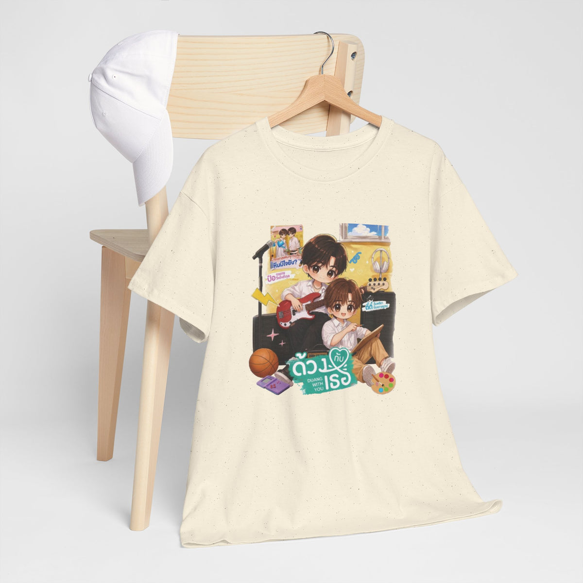 Natural Duang With You TeeteePor series tee on a wooden hanger