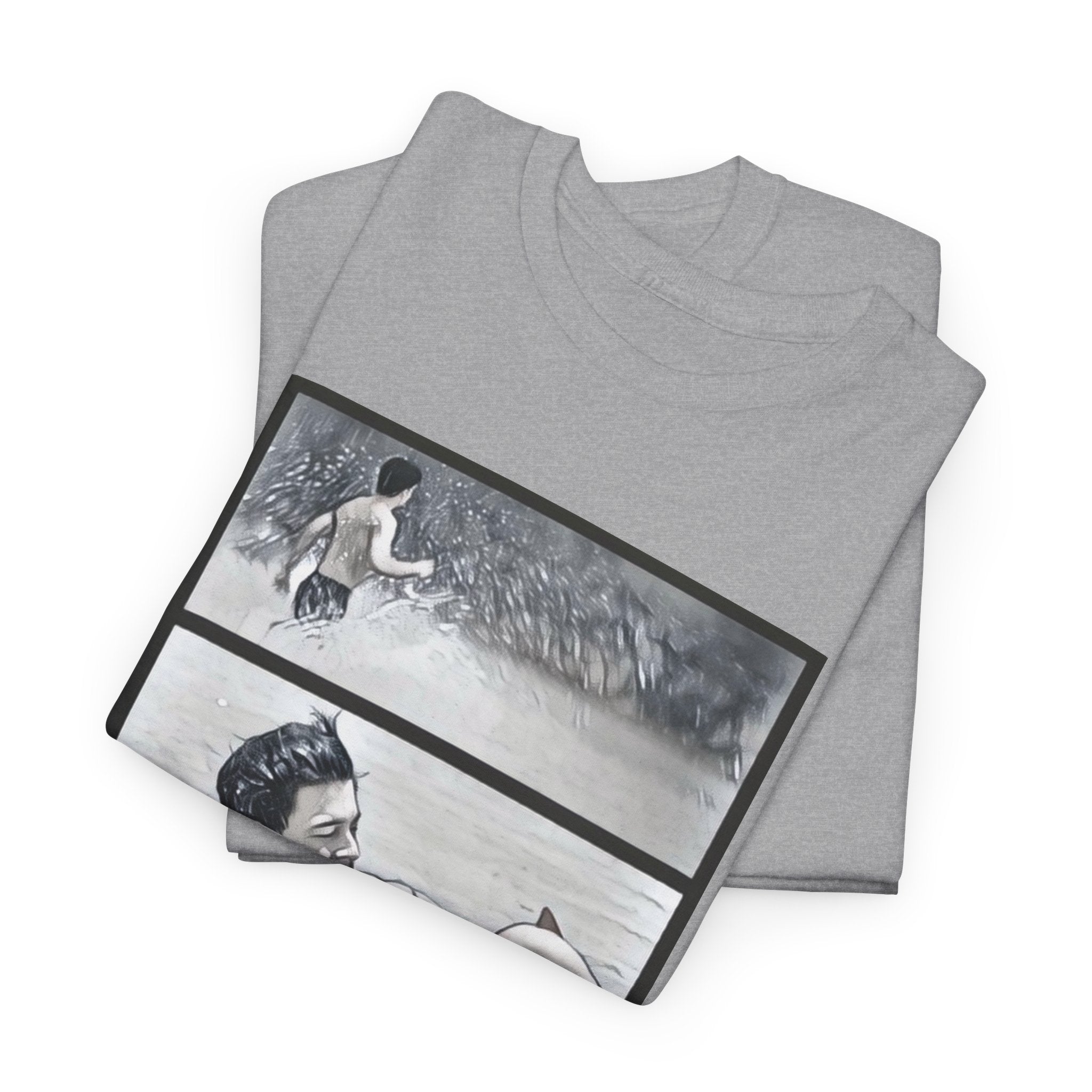 PondPhuwin 'Me and Thee' Thee & Peach three-panel scene t-shirt — Thai BL fan merch