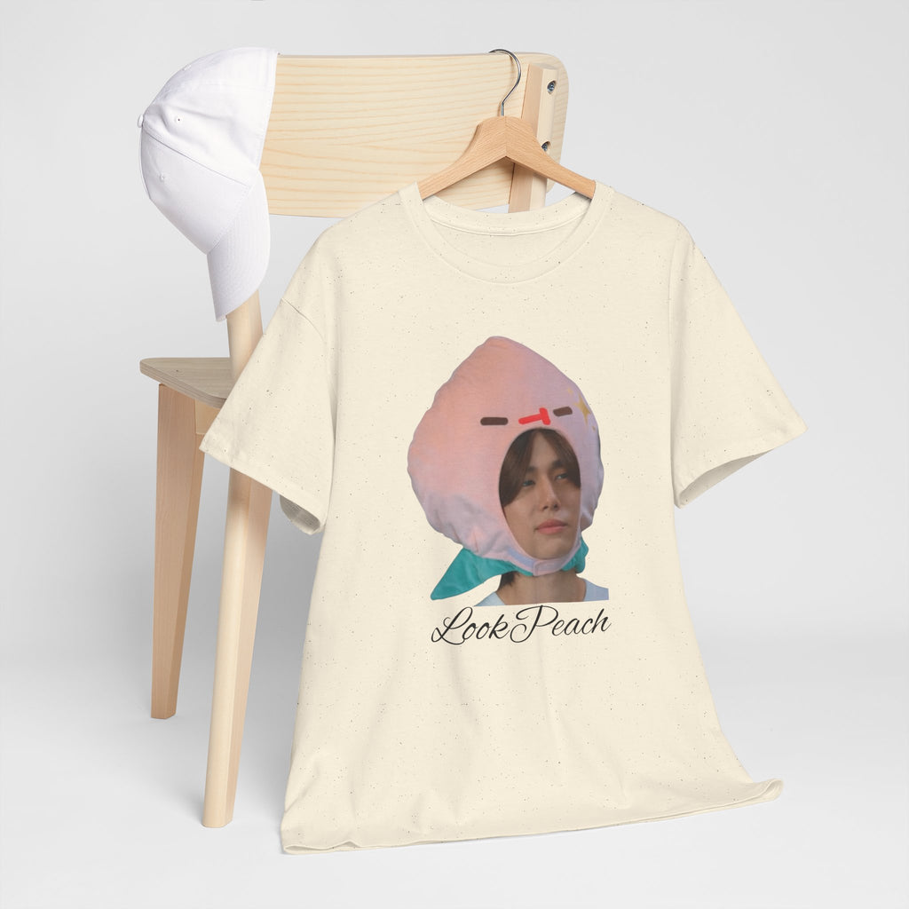 'Look Peach' Phuwin as Peach t-shirt in cream — PondPhuwin Me and Thee fan merch