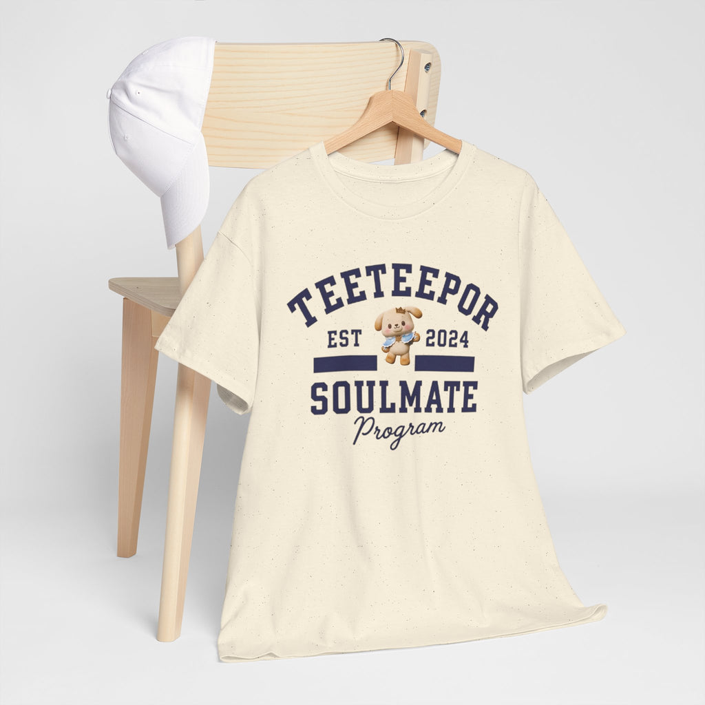 TeeteePor Soulmate Program varsity t-shirt with BokBear mascot — Thai BL Duang With You fan merch, Domundi ship tee