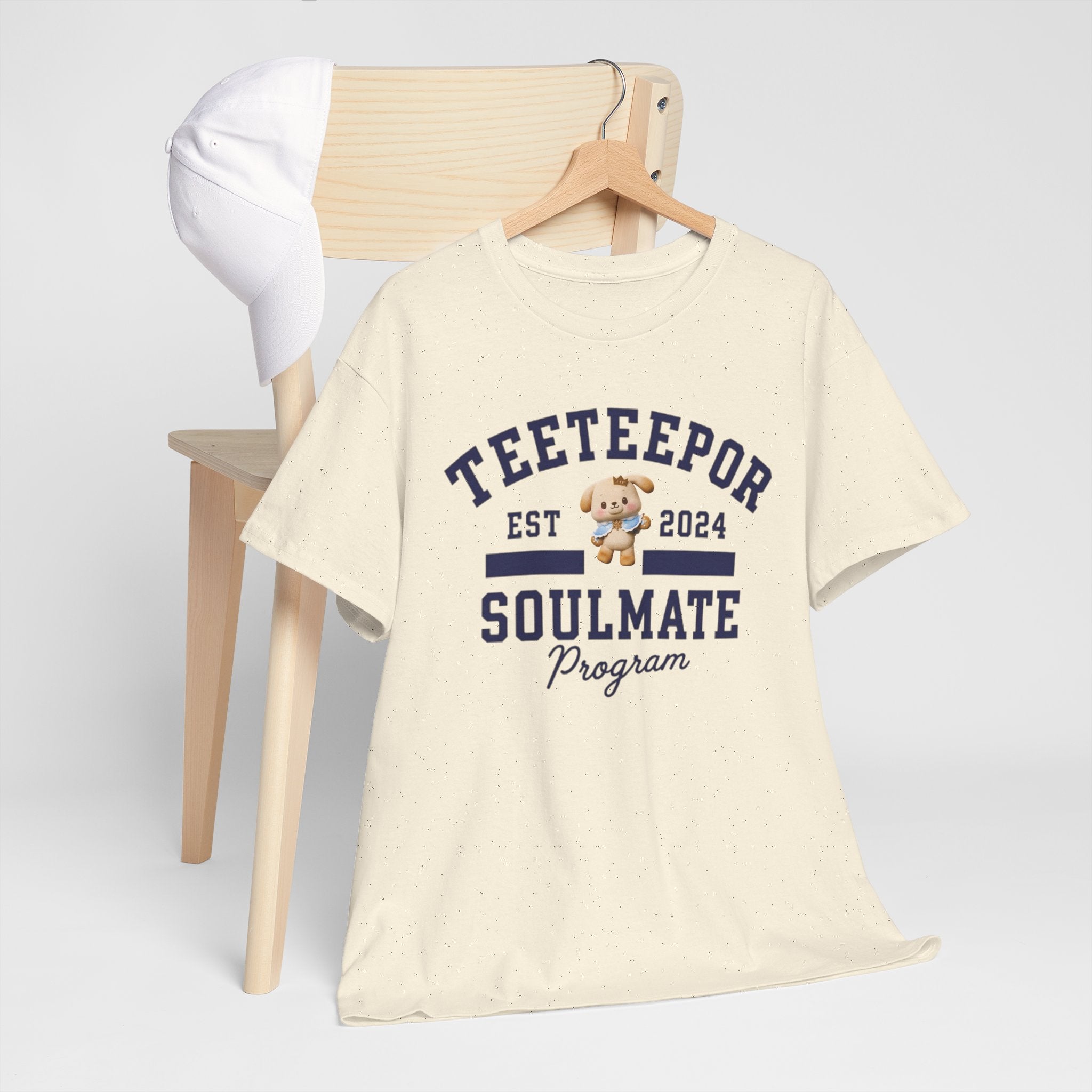 TeeteePor Soulmate Program varsity t-shirt with BokBear mascot — Thai BL Duang With You fan merch, Domundi ship tee