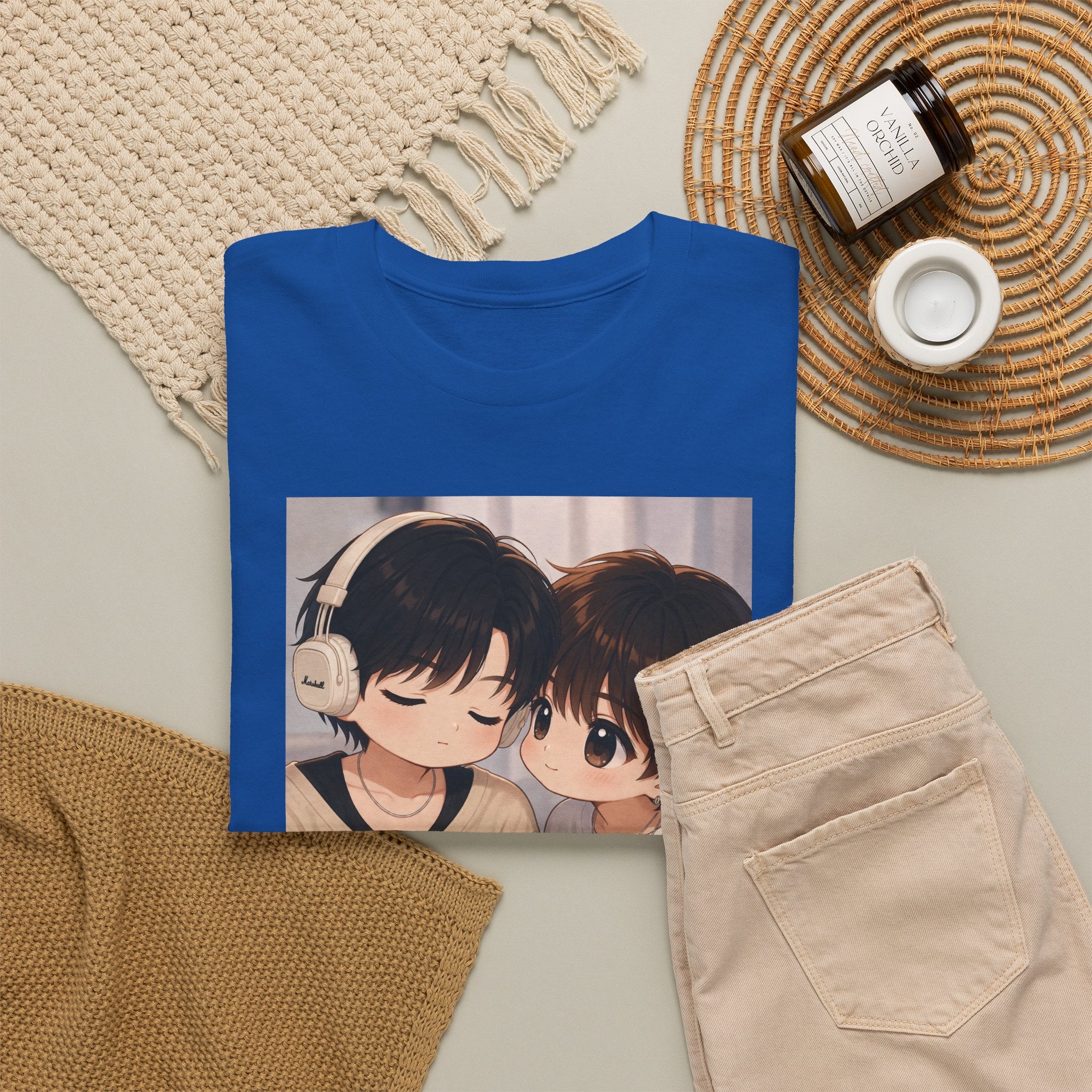 Royal Duang With You TeeteePor chibi tee, flat-lay styled with neutral props