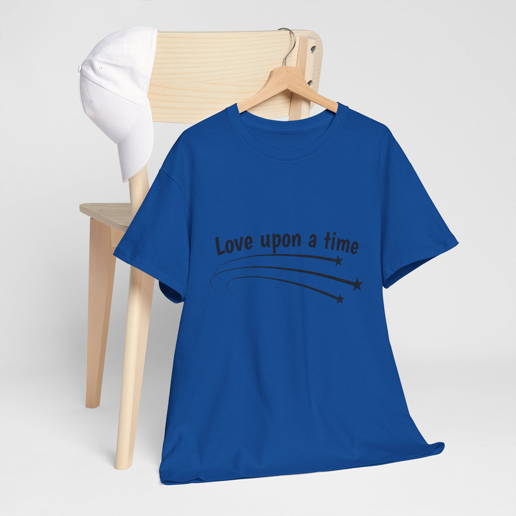 Royal blue Love Upon a Time Shooting Stars t-shirt, back view — Thai BL series fan merch